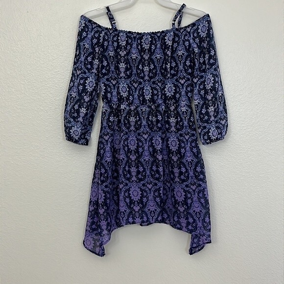 The Children’s Place girl 7/8 cold Shoulder long Sleeve Ombré dress - Picture 4 of 15